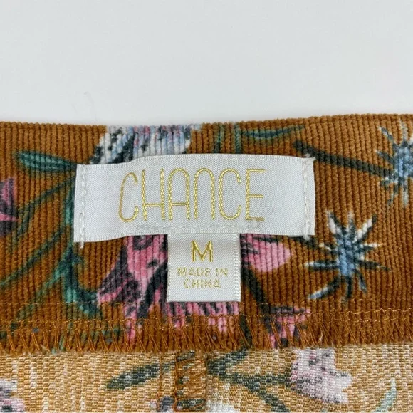 Chance Brown Pink Green Floral Scallop Skirt Women Medium - Picture 2 of 6